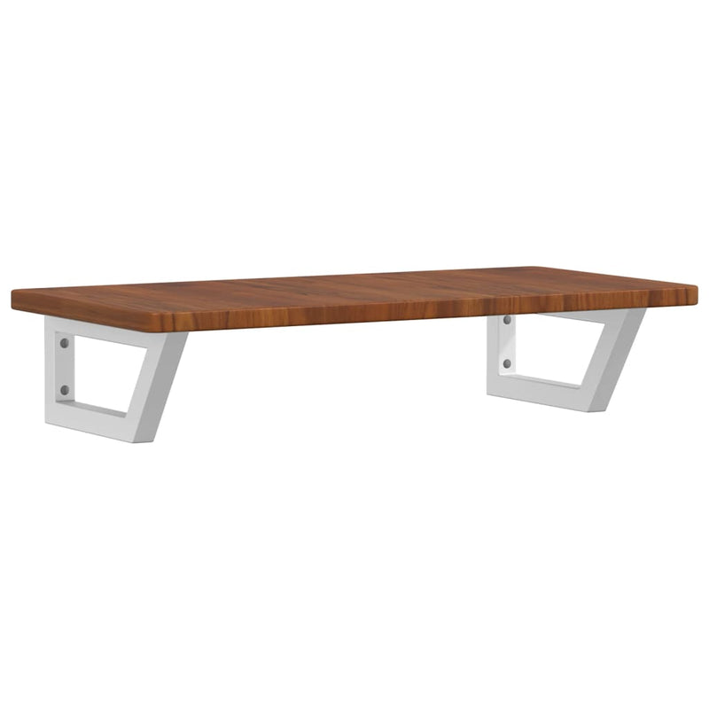 vidaXL acél és tömör tölgyfa falra szerelhető mosdópolc