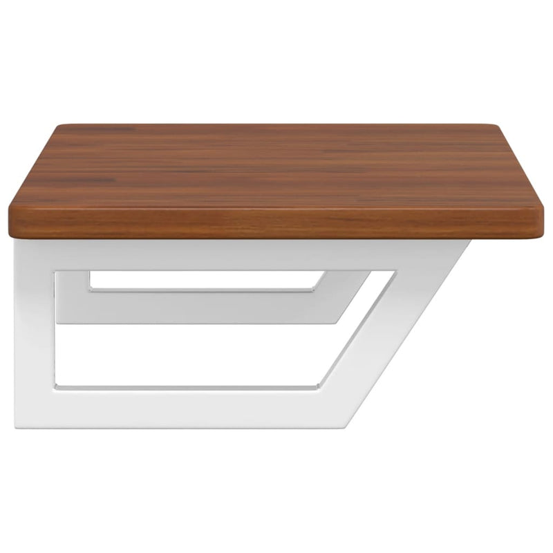 vidaXL acél és tömör tölgyfa falra szerelhető mosdópolc