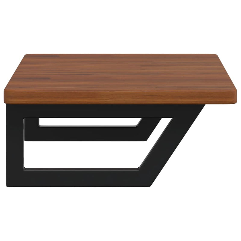 vidaXL acél és tömör tölgyfa falra szerelhető mosdópolc