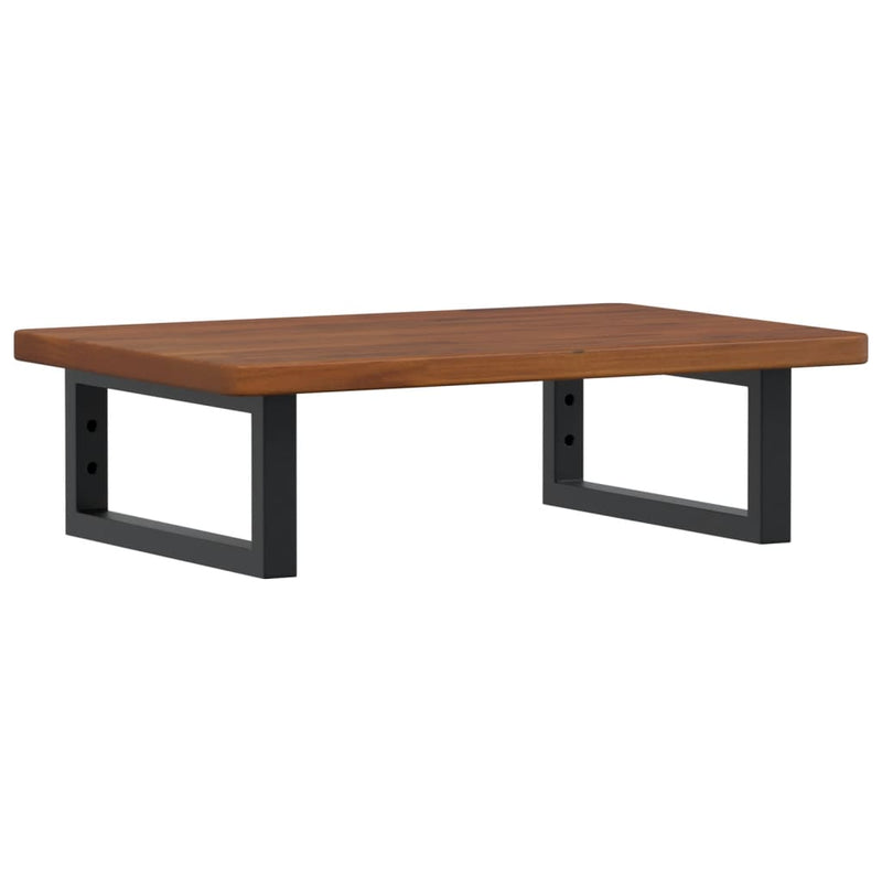 vidaXL acél és tömör tölgyfa falra szerelhető mosdópolc