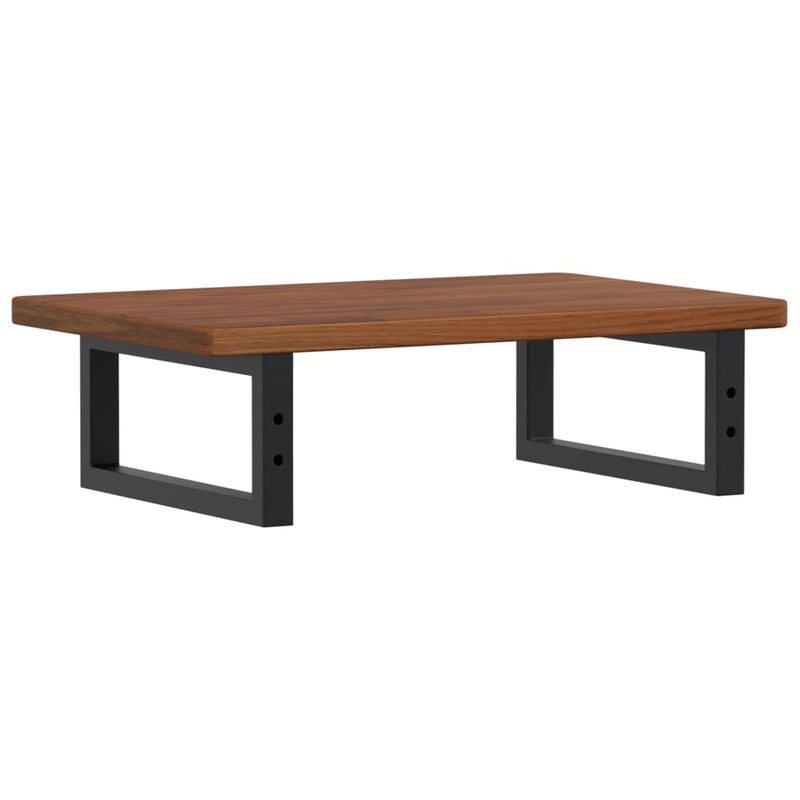 vidaXL acél és tömör tölgyfa falra szerelhető mosdópolc