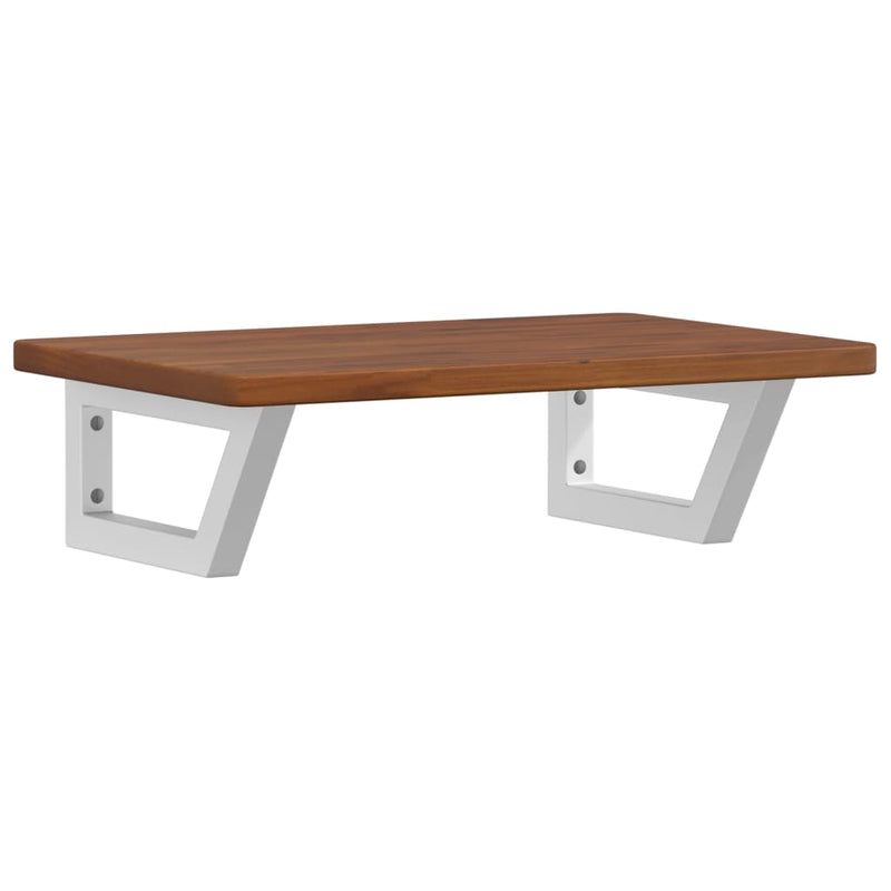 vidaXL acél és tömör tölgyfa falra szerelhető mosdópolc