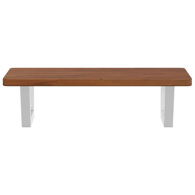 vidaXL acél és tömör tölgyfa falra szerelhető mosdópolc