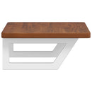 vidaXL acél és tömör tölgyfa falra szerelhető mosdópolc