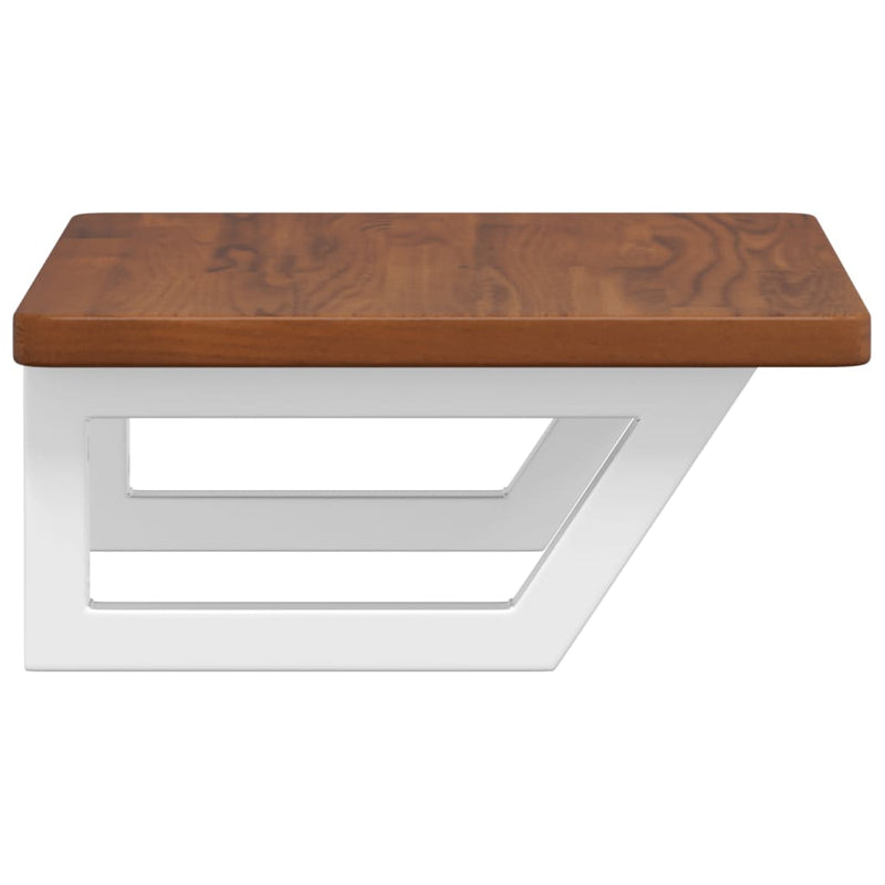 vidaXL acél és tömör tölgyfa falra szerelhető mosdópolc