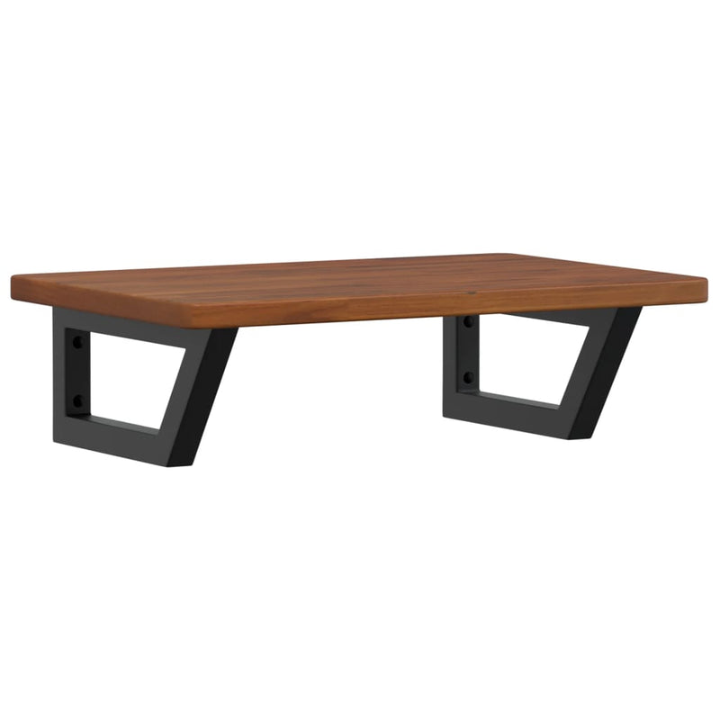 vidaXL acél és tömör tölgyfa falra szerelhető mosdópolc