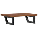 vidaXL acél és tömör tölgyfa falra szerelhető mosdópolc