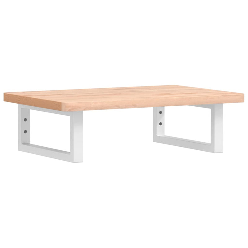 vidaXL acél és tömör bükkfa falra szerelhető mosdópolc