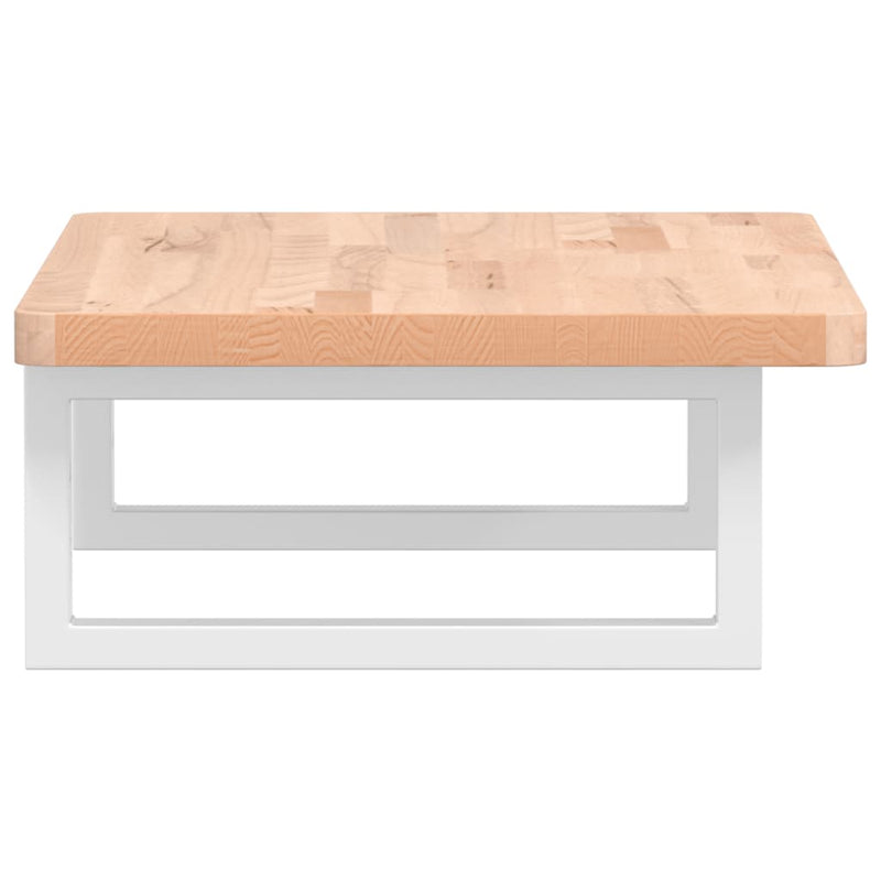 vidaXL acél és tömör bükkfa falra szerelhető mosdópolc