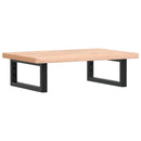 vidaXL acél és tömör bükkfa falra szerelhető mosdópolc