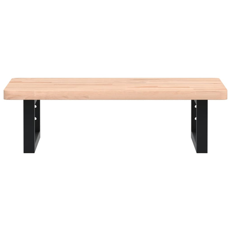 vidaXL acél és tömör bükkfa falra szerelhető mosdópolc