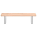 vidaXL acél és tömör bükkfa falra szerelhető mosdópolc