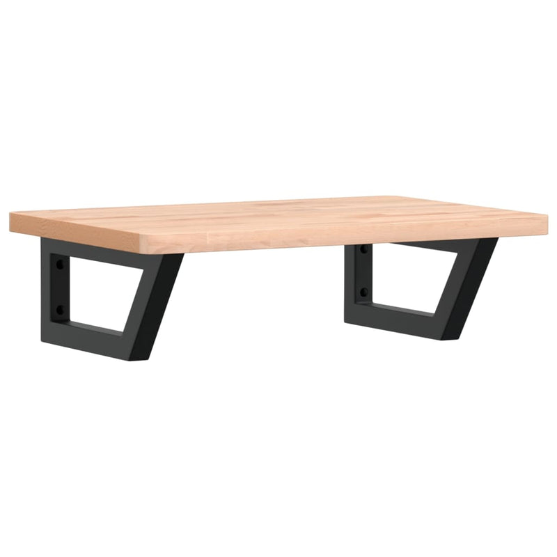 vidaXL acél és tömör bükkfa falra szerelhető mosdópolc