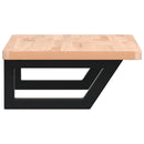 vidaXL acél és tömör bükkfa falra szerelhető mosdópolc