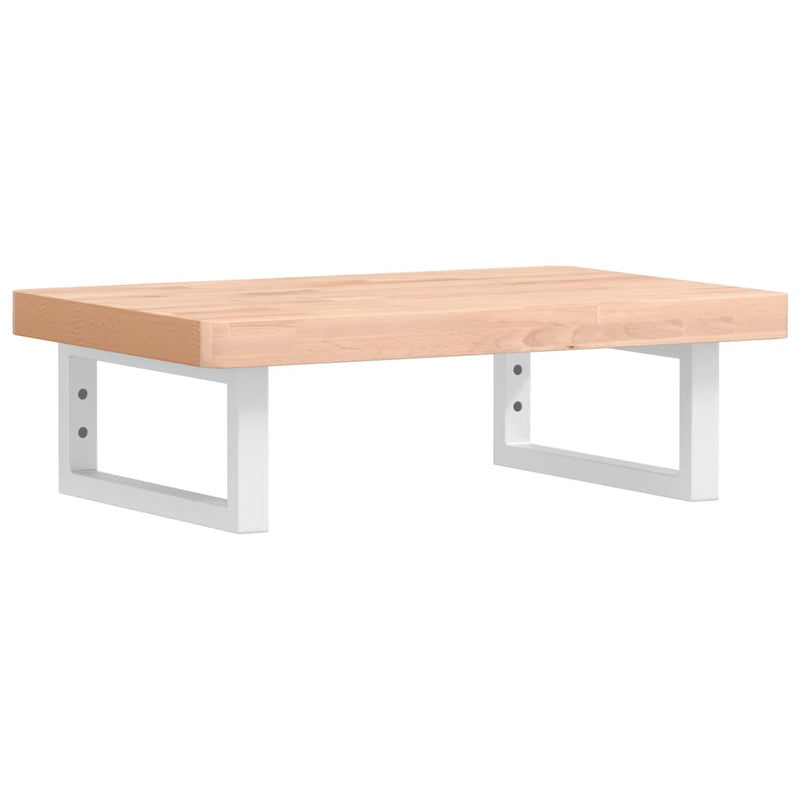 vidaXL acél és tömör bükkfa falra szerelhető mosdópolc