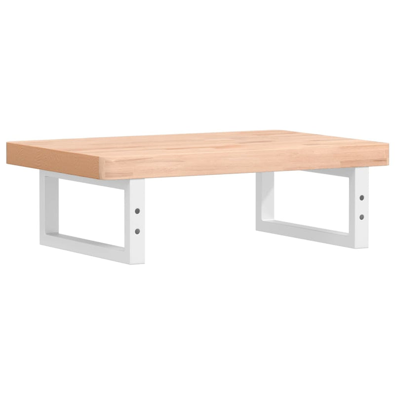 vidaXL acél és tömör bükkfa falra szerelhető mosdópolc