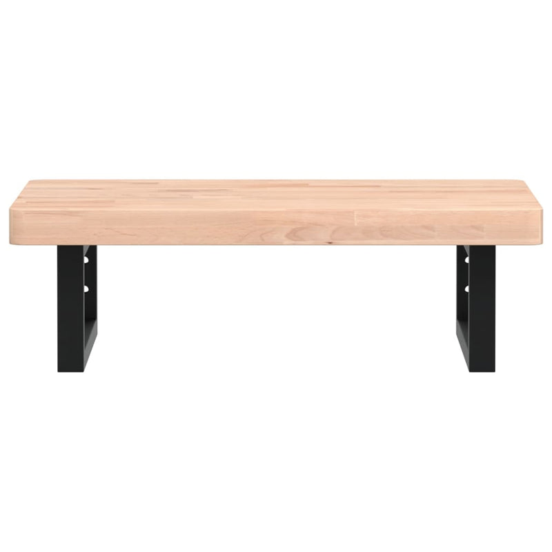 vidaXL acél és tömör bükkfa falra szerelhető mosdópolc