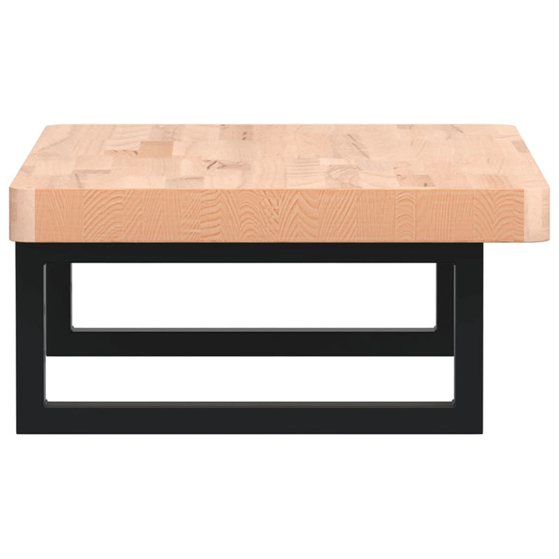 vidaXL acél és tömör bükkfa falra szerelhető mosdópolc