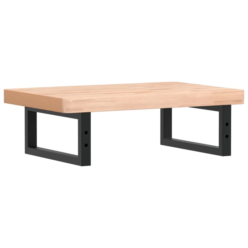 vidaXL acél és tömör bükkfa falra szerelhető mosdópolc