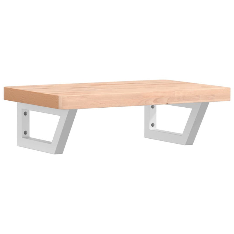 vidaXL acél és tömör bükkfa falra szerelhető mosdópolc