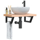 vidaXL acél és tömör bükkfa falra szerelhető mosdópolc