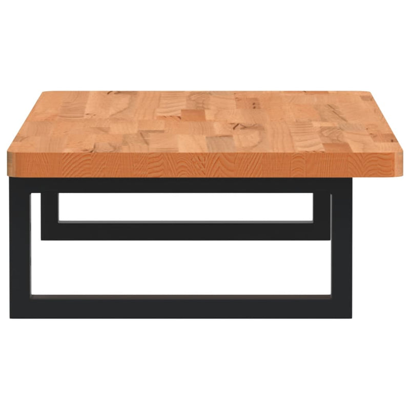 vidaXL acél és tömör bükkfa falra szerelhető mosdópolc