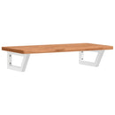 vidaXL acél és tömör bükkfa falra szerelhető mosdópolc