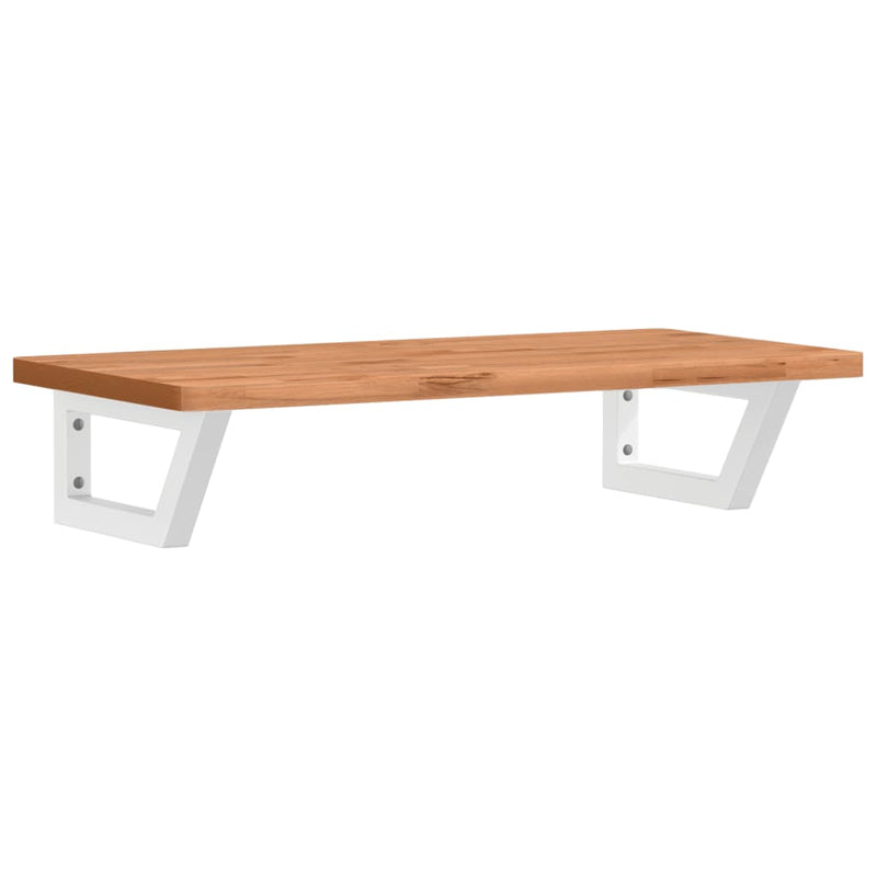 vidaXL acél és tömör bükkfa falra szerelhető mosdópolc