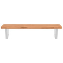 vidaXL acél és tömör bükkfa falra szerelhető mosdópolc