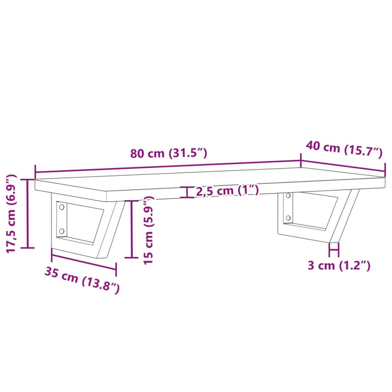 vidaXL acél és tömör bükkfa falra szerelhető mosdópolc