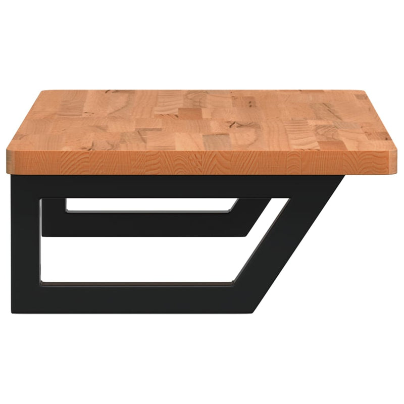 vidaXL acél és tömör bükkfa falra szerelhető mosdópolc