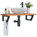 vidaXL acél és tömör bükkfa falra szerelhető mosdópolc