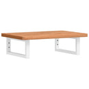 vidaXL acél és tömör bükkfa falra szerelhető mosdópolc