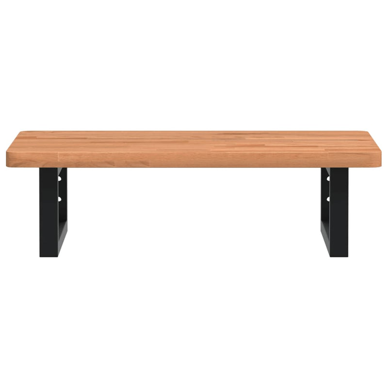 vidaXL acél és tömör bükkfa falra szerelhető mosdópolc