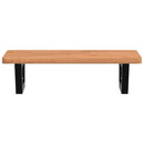 vidaXL acél és tömör bükkfa falra szerelhető mosdópolc