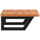 vidaXL acél és tömör bükkfa falra szerelhető mosdópolc