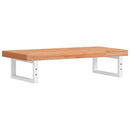 vidaXL acél és tömör bükkfa falra szerelhető mosdópolc