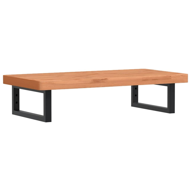 vidaXL acél és tömör bükkfa falra szerelhető mosdópolc