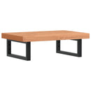 vidaXL acél és tömör bükkfa falra szerelhető mosdópolc