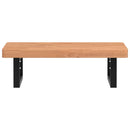 vidaXL acél és tömör bükkfa falra szerelhető mosdópolc