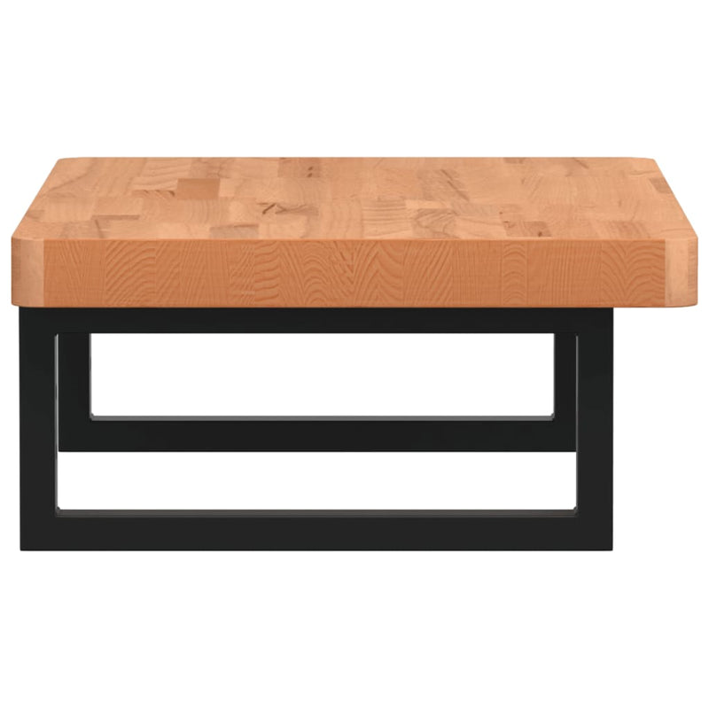 vidaXL acél és tömör bükkfa falra szerelhető mosdópolc