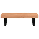 vidaXL acél és tömör bükkfa falra szerelhető mosdópolc