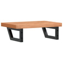 vidaXL acél és tömör bükkfa falra szerelhető mosdópolc