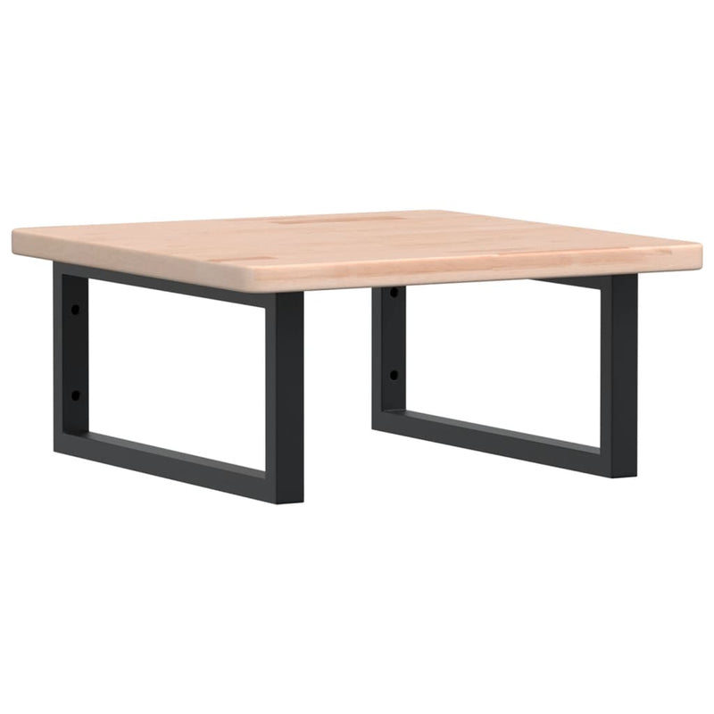 vidaXL acél és tömör tölgyfa falra szerelhető mosdópolc