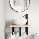 vidaXL acél és tömör tölgyfa falra szerelhető mosdópolc