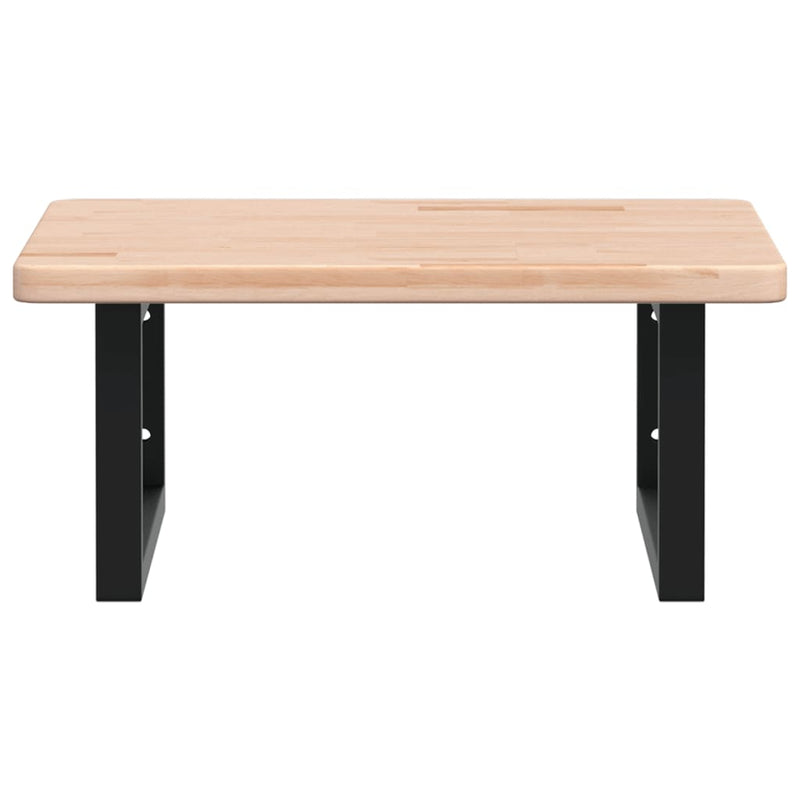 vidaXL acél és tömör tölgyfa falra szerelhető mosdópolc