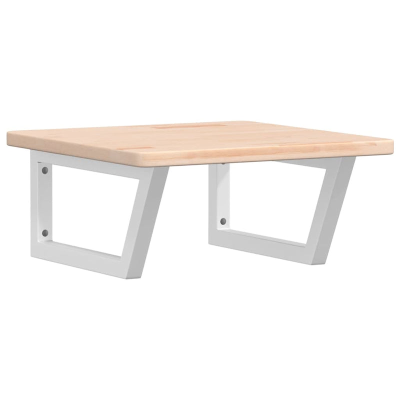 vidaXL acél és tömör tölgyfa falra szerelhető mosdópolc