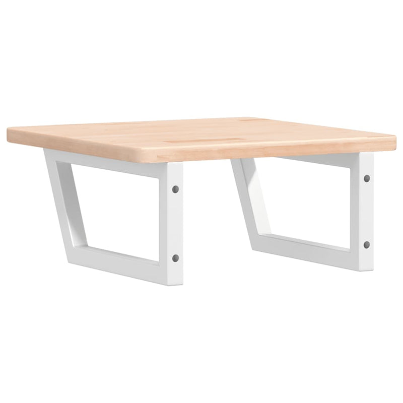 vidaXL acél és tömör tölgyfa falra szerelhető mosdópolc