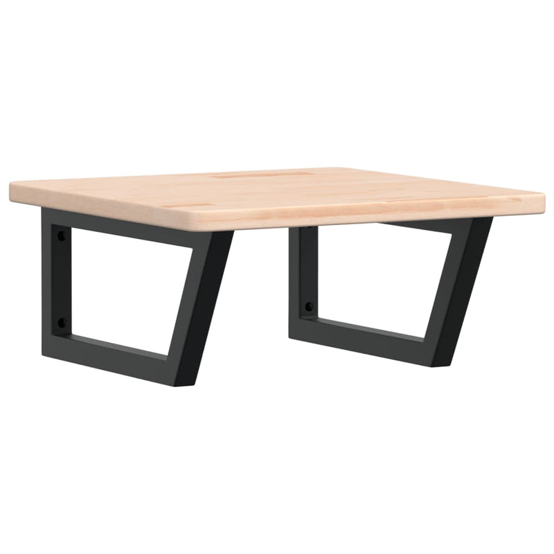 vidaXL acél és tömör tölgyfa falra szerelhető mosdópolc