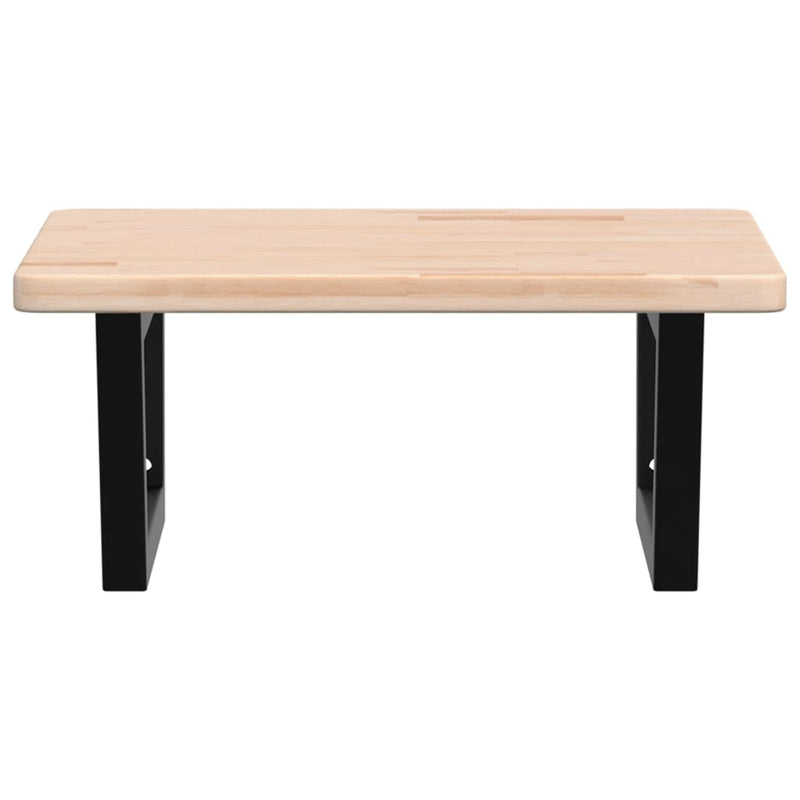 vidaXL acél és tömör tölgyfa falra szerelhető mosdópolc